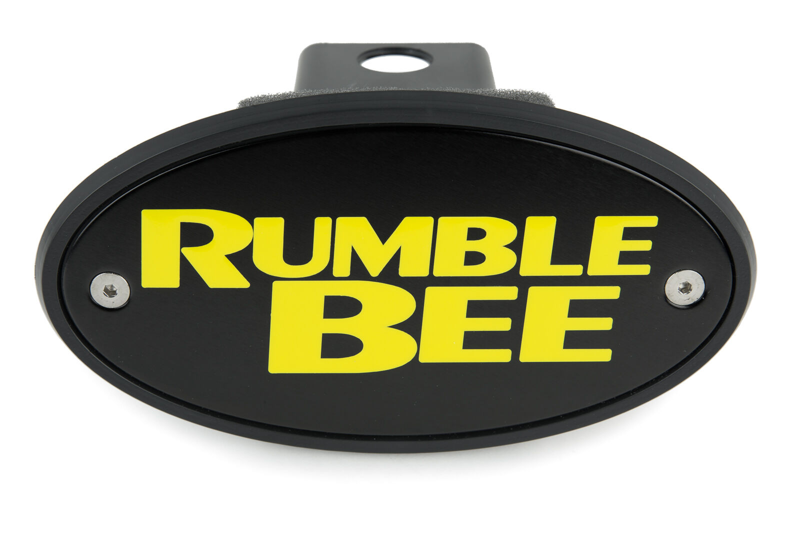 "Rumble Bee" Black Hitch Plug with Yellow Lettering